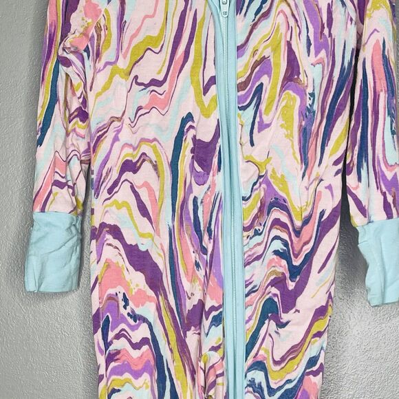 Little Sleepies Pink Marble Swirl Zippy 3-6 Month Girls OOS HTF Bamboo - Picture 3 of 6